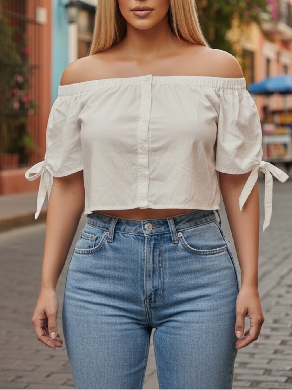 Forever 21 White Tie-Detail Top s